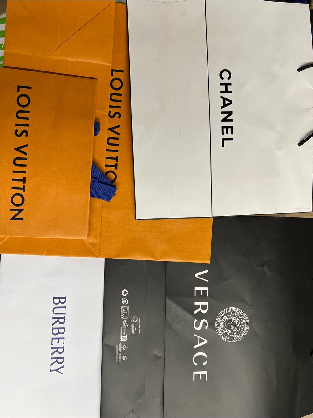 Luxury Designer Shopping Bags Collection - Orange, White, Black